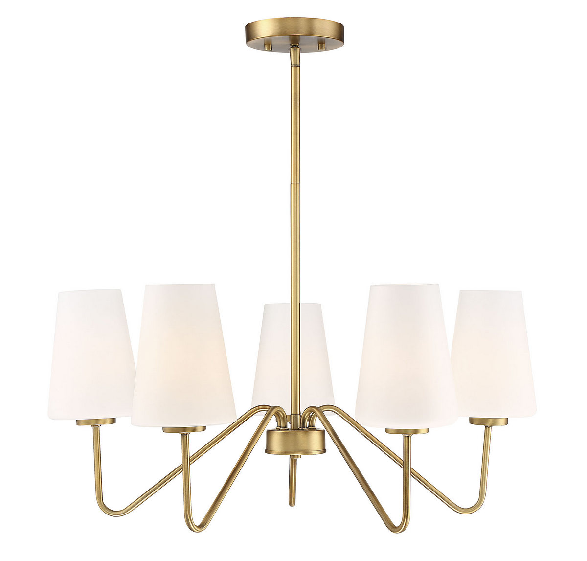 MERIDIAN, MID-CENTURY NATURAL BRASS CHANDELIER, CHANDELIER LIGHT