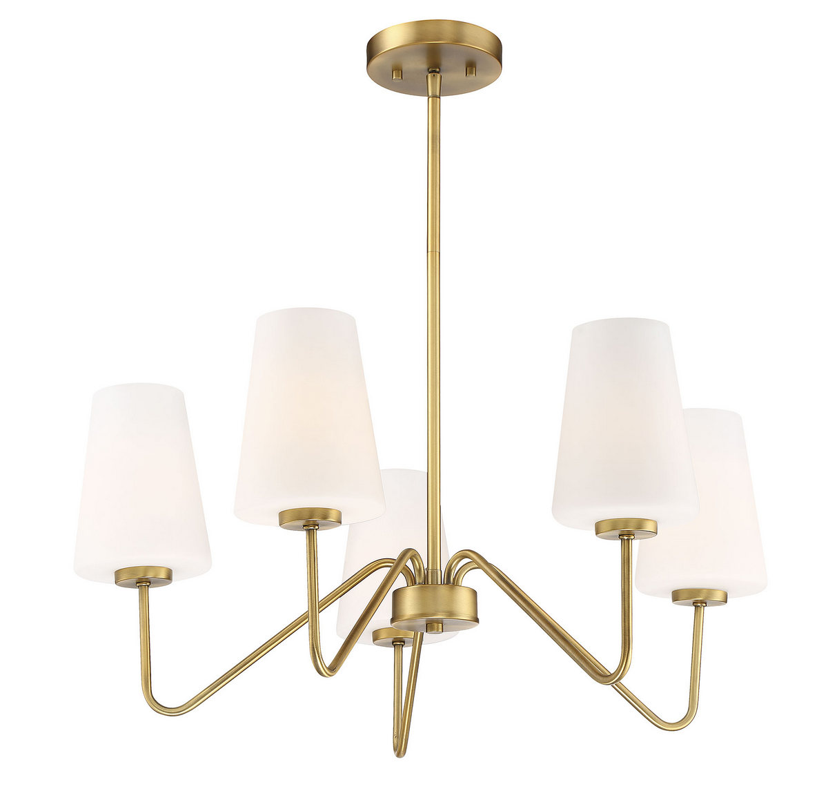 MERIDIAN, MID-CENTURY NATURAL BRASS CHANDELIER, CHANDELIER LIGHT