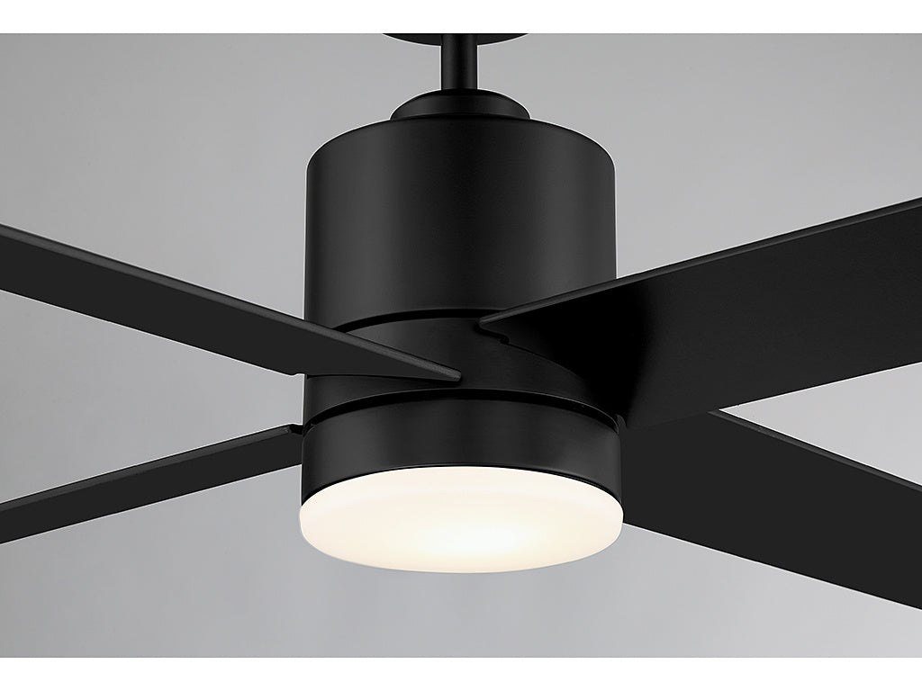 MERIDIAN, MODERN MATTE BLACK CEILING FAN, INDOOR CEILING FANS