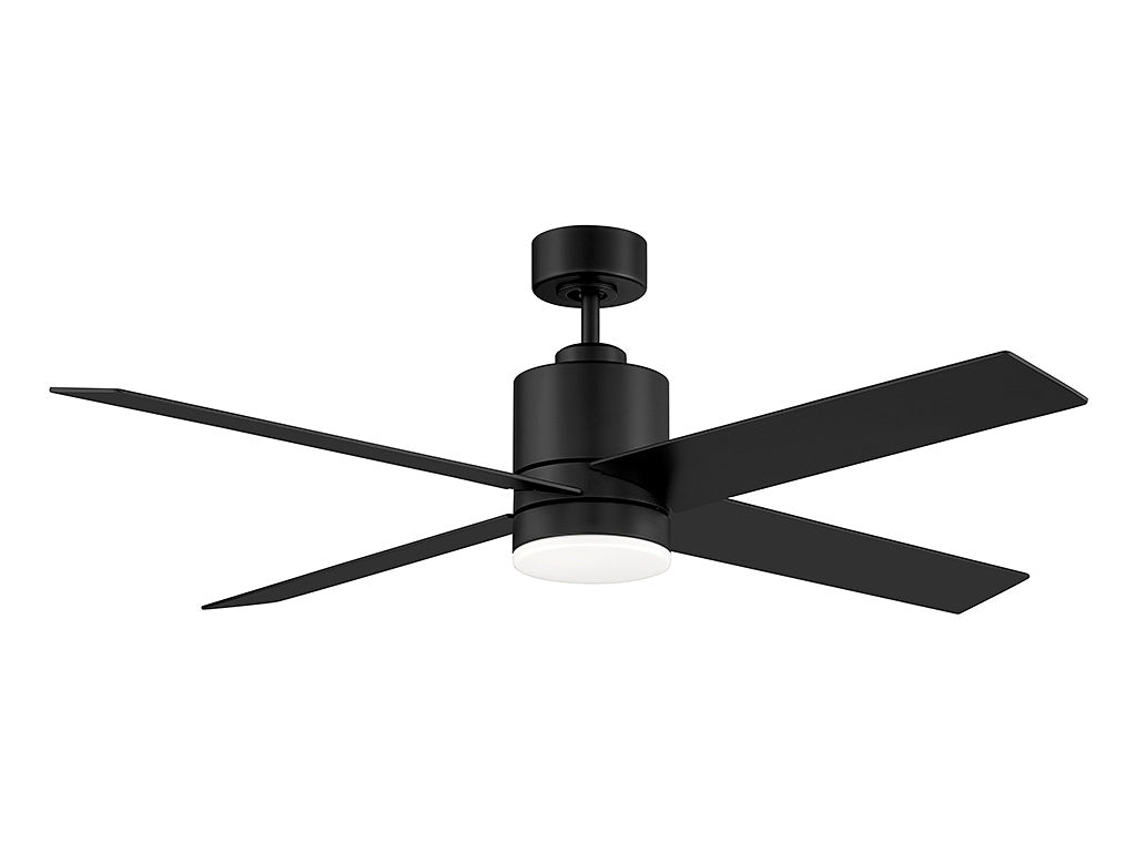MERIDIAN, MODERN MATTE BLACK CEILING FAN, INDOOR CEILING FANS