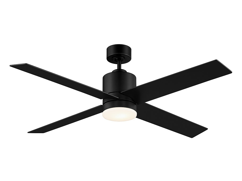 MERIDIAN, MODERN MATTE BLACK CEILING FAN, INDOOR CEILING FANS