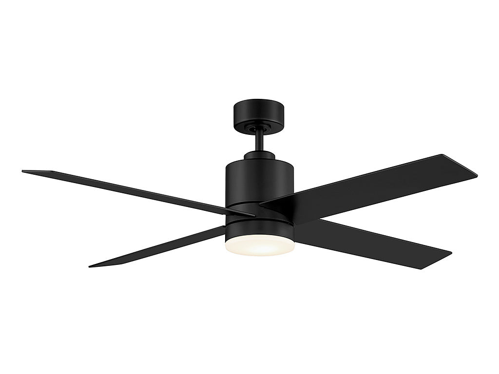 MERIDIAN, MODERN MATTE BLACK CEILING FAN, INDOOR CEILING FANS