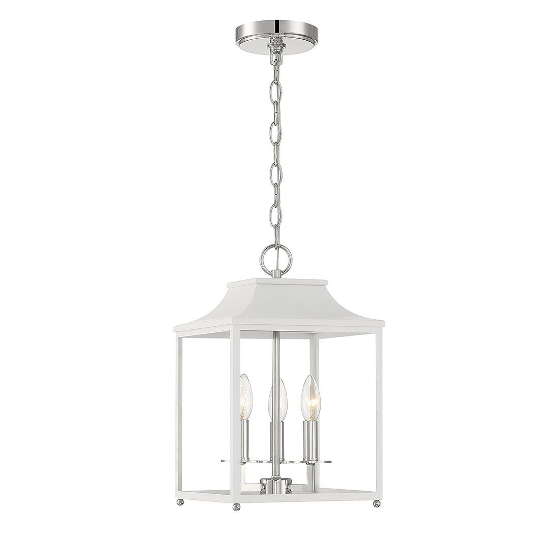 MERIDIAN, TRANSITIONAL WHITE WITH POLISHED NICKEL PENDANT, PENDANT LIGHT