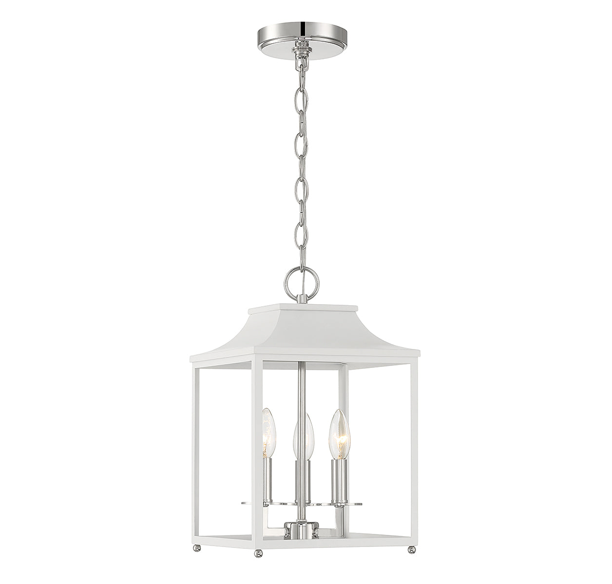 MERIDIAN, TRANSITIONAL WHITE WITH POLISHED NICKEL PENDANT, PENDANT LIGHT