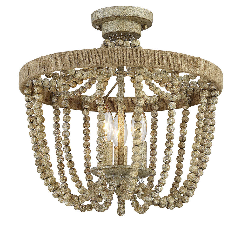 MERIDIAN, BOHEMIAN FARMHOUSE SEMI-FLUSH, SEMI FLUSH MOUNT LIGHT