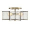 MERIDIAN, MODERN NATURAL BRASS SEMI-FLUSH, SEMI FLUSH MOUNT LIGHT