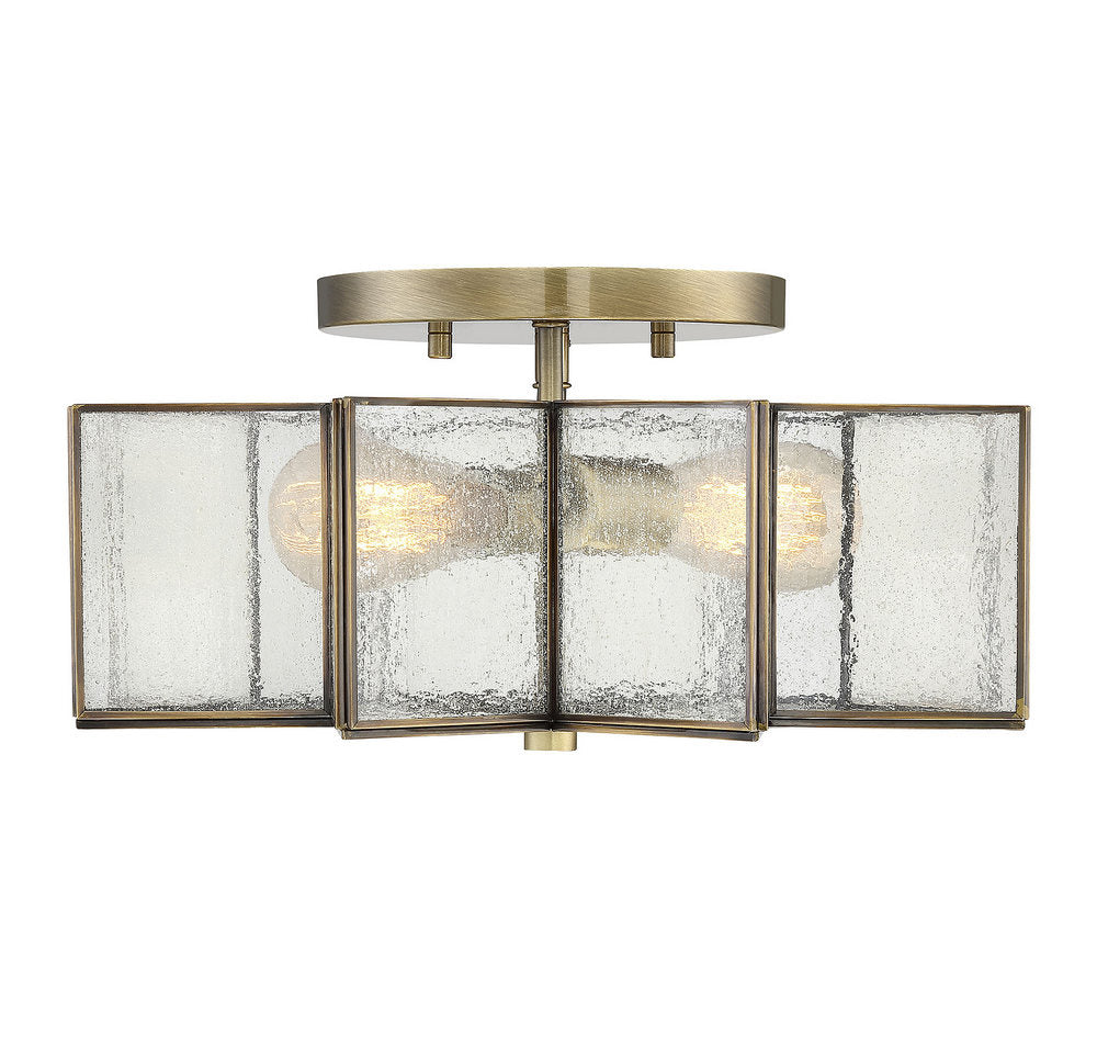 MERIDIAN, MODERN NATURAL BRASS SEMI-FLUSH, SEMI FLUSH MOUNT LIGHT