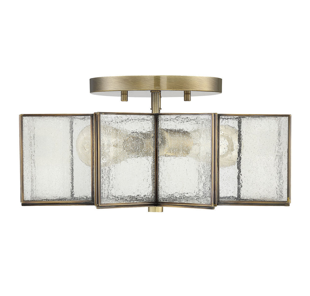 MERIDIAN, MODERN NATURAL BRASS SEMI-FLUSH, SEMI FLUSH MOUNT LIGHT
