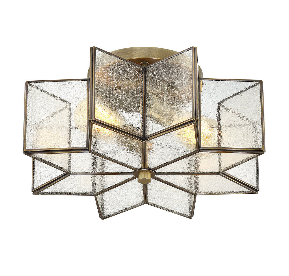 MERIDIAN, MODERN NATURAL BRASS SEMI-FLUSH, SEMI FLUSH MOUNT LIGHT