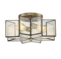 MERIDIAN, MODERN NATURAL BRASS SEMI-FLUSH, SEMI FLUSH MOUNT LIGHT