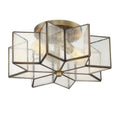 MERIDIAN, MODERN NATURAL BRASS SEMI-FLUSH, SEMI FLUSH MOUNT LIGHT
