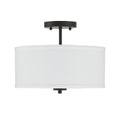 MERIDIAN, MODERN MATTE BLACK SEMI-FLUSH, SEMI FLUSH MOUNT LIGHT