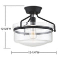 MERIDIAN, INDUSTRIAL SEMI-FLUSH, SEMI FLUSH MOUNT LIGHT