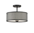MERIDIAN, MODERN MATTE BLACK SEMI-FLUSH, SEMI FLUSH MOUNT LIGHT