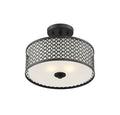 MERIDIAN, MODERN MATTE BLACK SEMI-FLUSH, SEMI FLUSH MOUNT LIGHT
