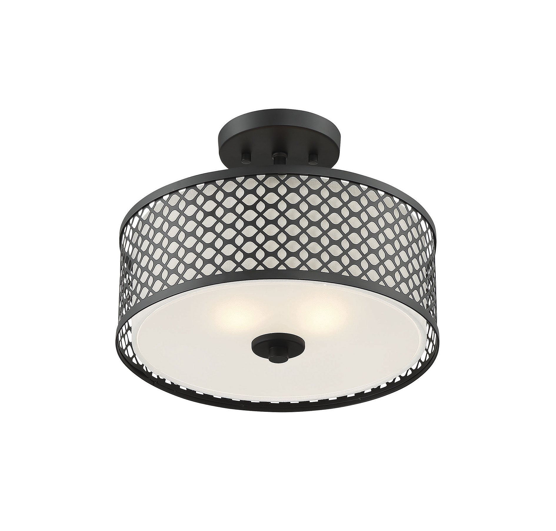 MERIDIAN, MODERN MATTE BLACK SEMI-FLUSH, SEMI FLUSH MOUNT LIGHT