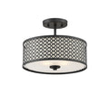 MERIDIAN, MODERN MATTE BLACK SEMI-FLUSH, SEMI FLUSH MOUNT LIGHT