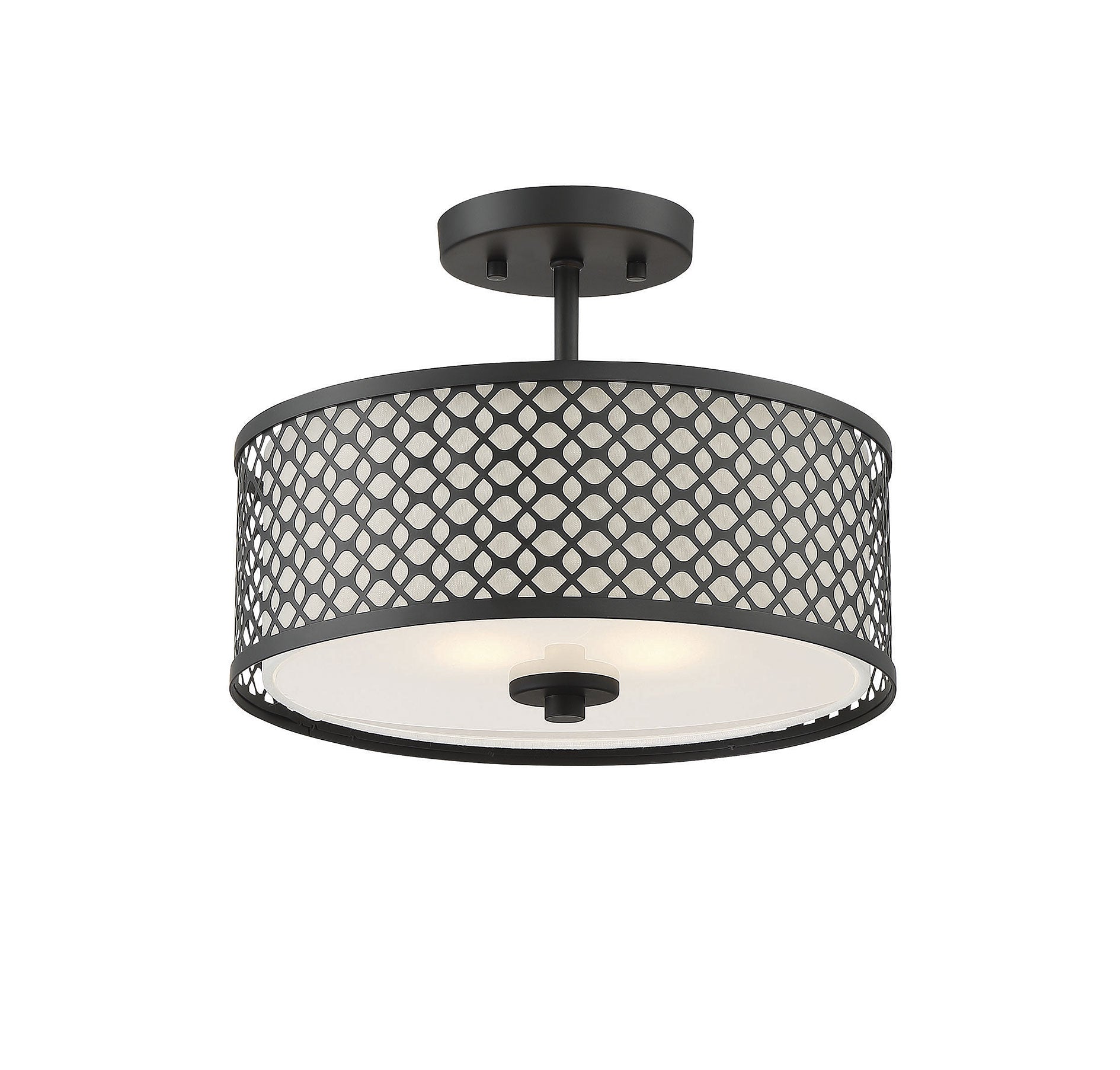 MERIDIAN, MODERN MATTE BLACK SEMI-FLUSH, SEMI FLUSH MOUNT LIGHT