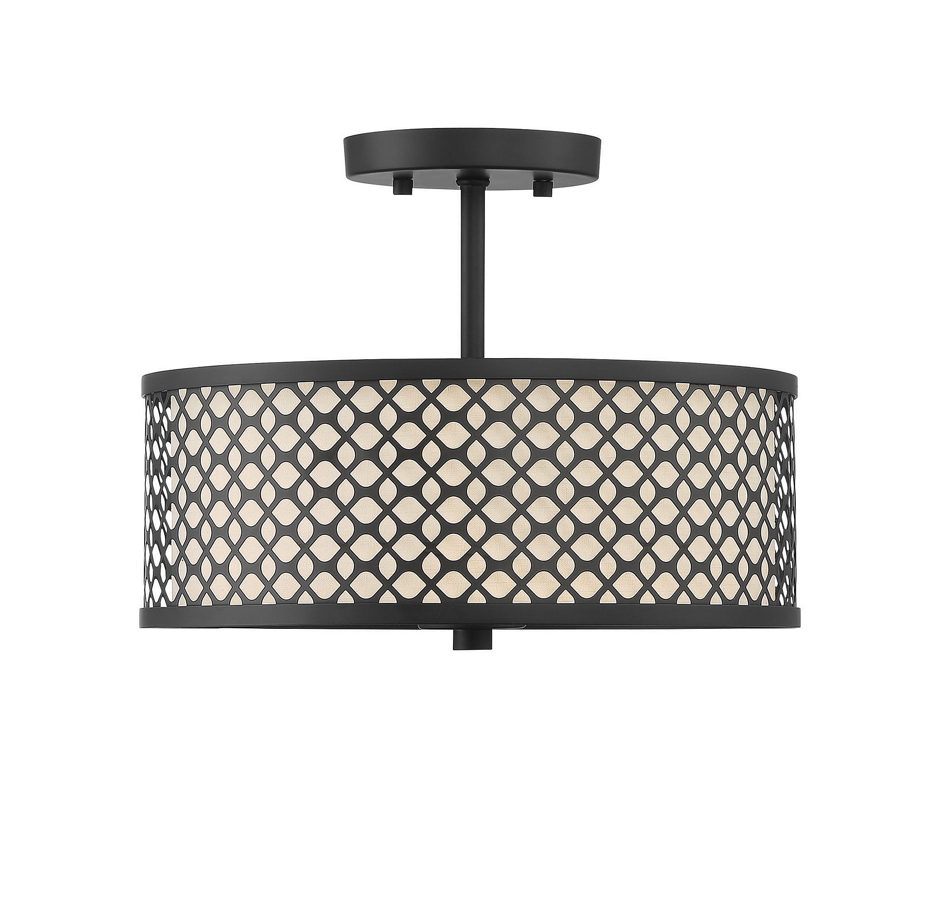 MERIDIAN, MODERN MATTE BLACK SEMI-FLUSH, SEMI FLUSH MOUNT LIGHT