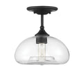 MERIDIAN, MODERN MATTE BLACK SEMI-FLUSH, SEMI FLUSH MOUNT LIGHT