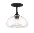 MERIDIAN, MODERN MATTE BLACK SEMI-FLUSH, SEMI FLUSH MOUNT LIGHT