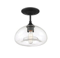 MERIDIAN, MODERN MATTE BLACK SEMI-FLUSH, SEMI FLUSH MOUNT LIGHT