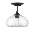 MERIDIAN, MODERN MATTE BLACK SEMI-FLUSH, SEMI FLUSH MOUNT LIGHT