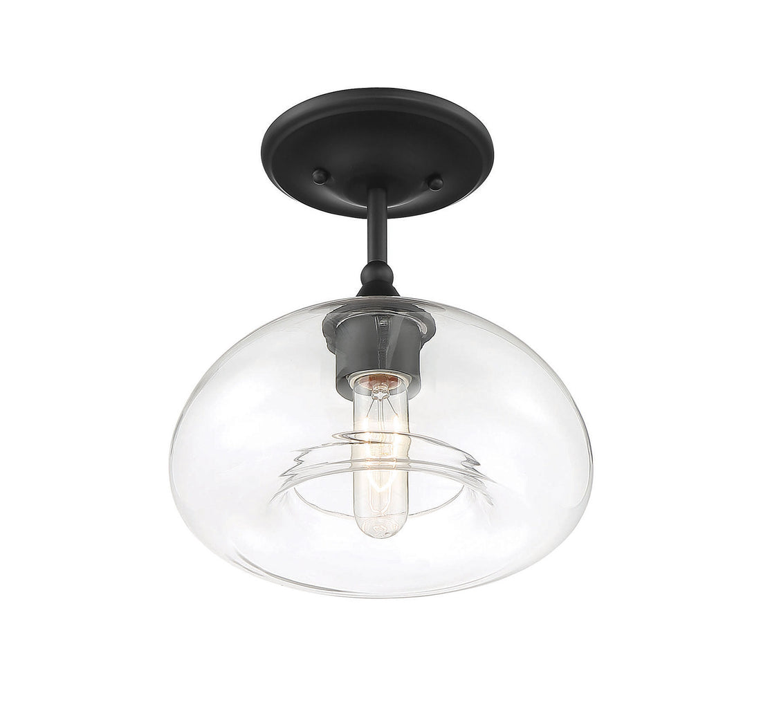 MERIDIAN, MODERN MATTE BLACK SEMI-FLUSH, SEMI FLUSH MOUNT LIGHT