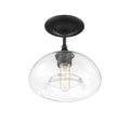 MERIDIAN, MODERN MATTE BLACK SEMI-FLUSH, SEMI FLUSH MOUNT LIGHT