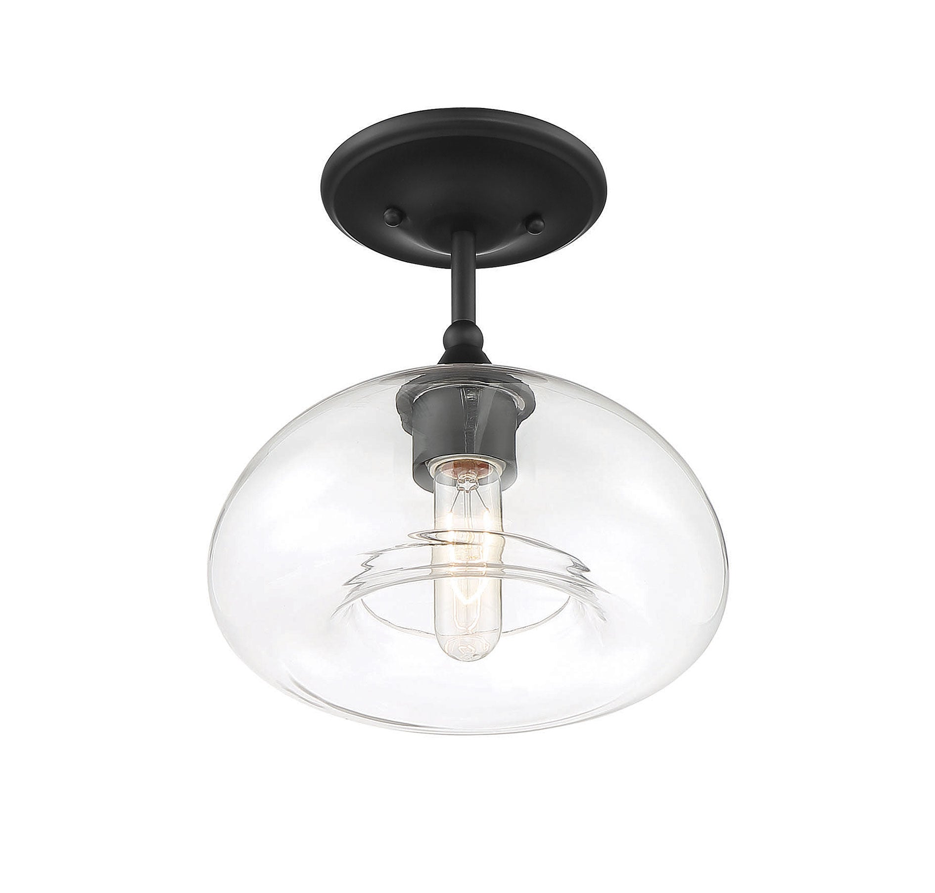 MERIDIAN, MODERN MATTE BLACK SEMI-FLUSH, SEMI FLUSH MOUNT LIGHT