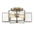 MERIDIAN, MODERN NATURAL BRASS SEMI-FLUSH, SEMI FLUSH MOUNT LIGHT