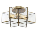MERIDIAN, MODERN NATURAL BRASS SEMI-FLUSH, SEMI FLUSH MOUNT LIGHT