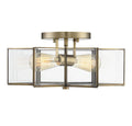 MERIDIAN, MODERN NATURAL BRASS SEMI-FLUSH, SEMI FLUSH MOUNT LIGHT