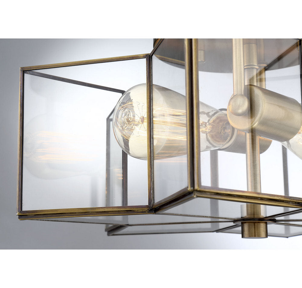 MERIDIAN, MODERN NATURAL BRASS SEMI-FLUSH, SEMI FLUSH MOUNT LIGHT