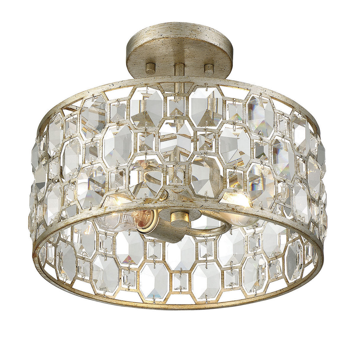 MERIDIAN, SHABBY CHIC ECLECTIC SEMI-FLUSH, SEMI FLUSH MOUNT LIGHT