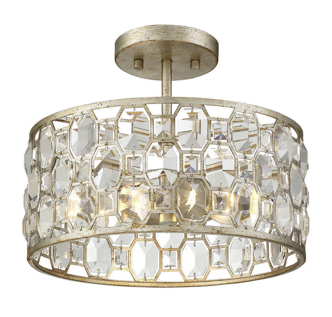 MERIDIAN, SHABBY CHIC ECLECTIC SEMI-FLUSH, SEMI FLUSH MOUNT LIGHT