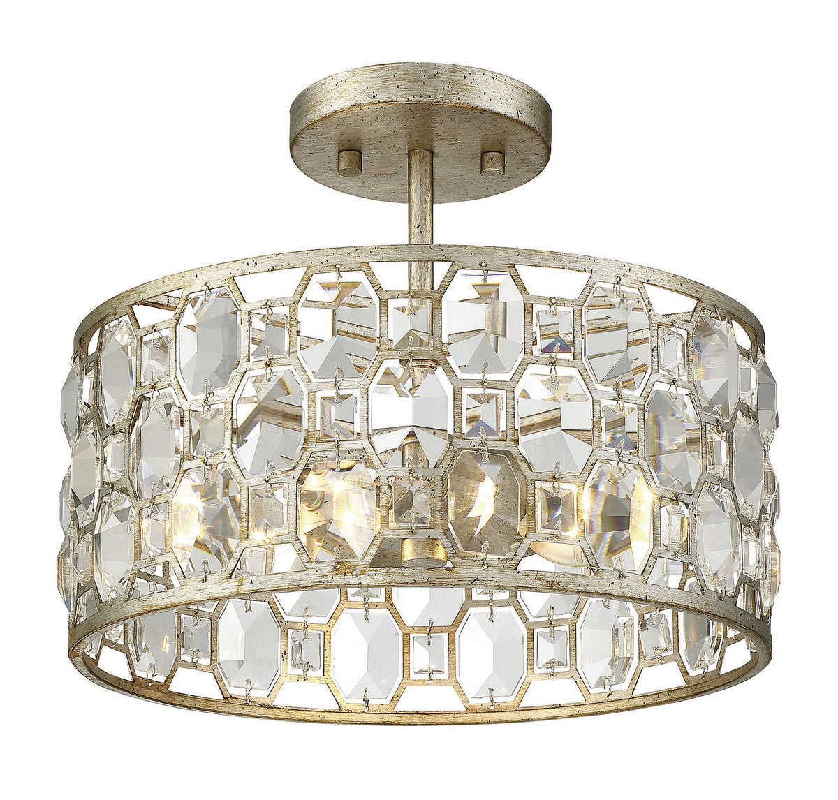 MERIDIAN, SHABBY CHIC ECLECTIC SEMI-FLUSH, SEMI FLUSH MOUNT LIGHT