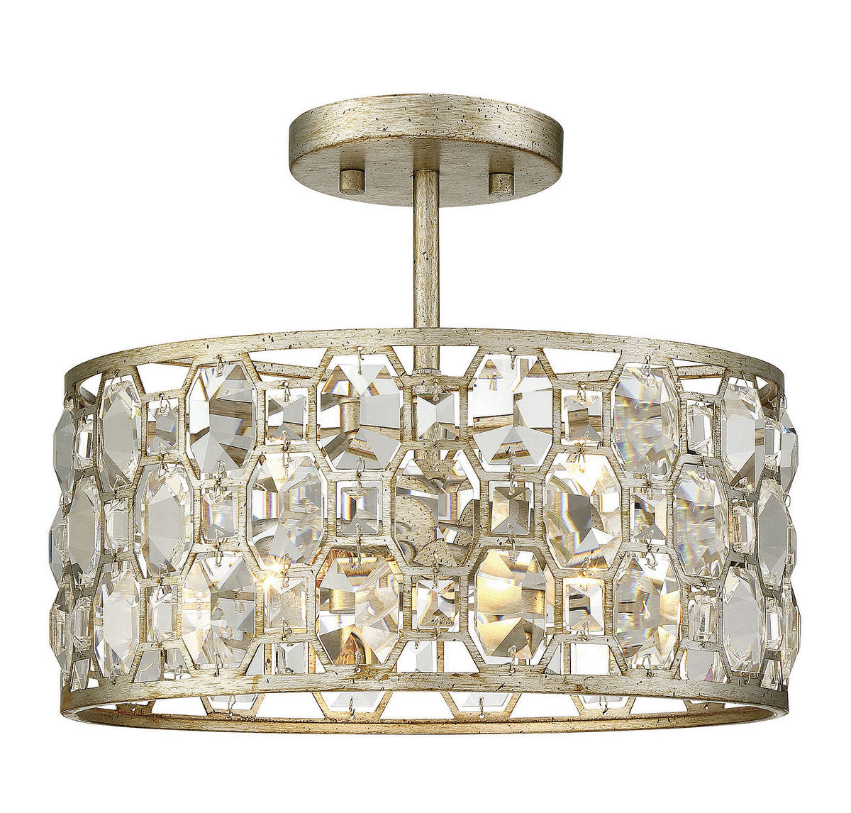MERIDIAN, SHABBY CHIC ECLECTIC SEMI-FLUSH, SEMI FLUSH MOUNT LIGHT