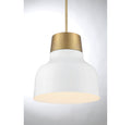 MERIDIAN, VINTAGE MID-CENTURY MODERN WHITE WITH NATURAL BRASS PENDANT, PENDANT LIGHT