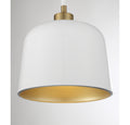 MERIDIAN, VINTAGE MID-CENTURY MODERN WHITE WITH NATURAL BRASS PENDANT, PENDANT LIGHT