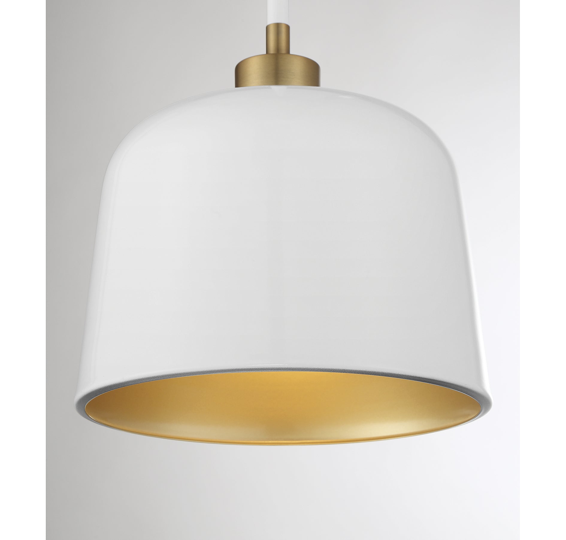 MERIDIAN, VINTAGE MID-CENTURY MODERN WHITE WITH NATURAL BRASS PENDANT, PENDANT LIGHT