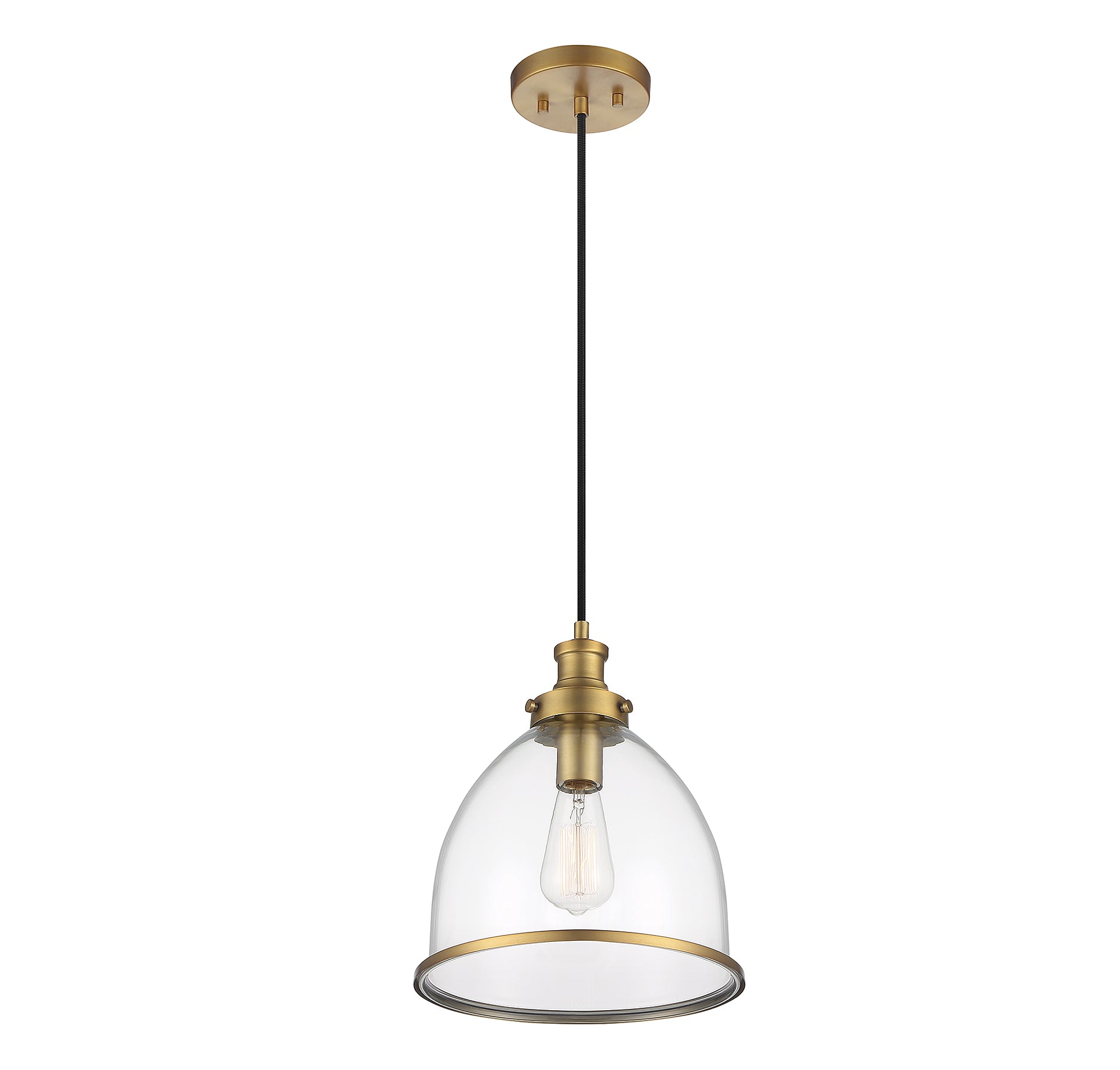 MERIDIAN, VINTAGE MID-CENTURY MODERN NATURAL BRASS PENDANT, PENDANT LIGHT