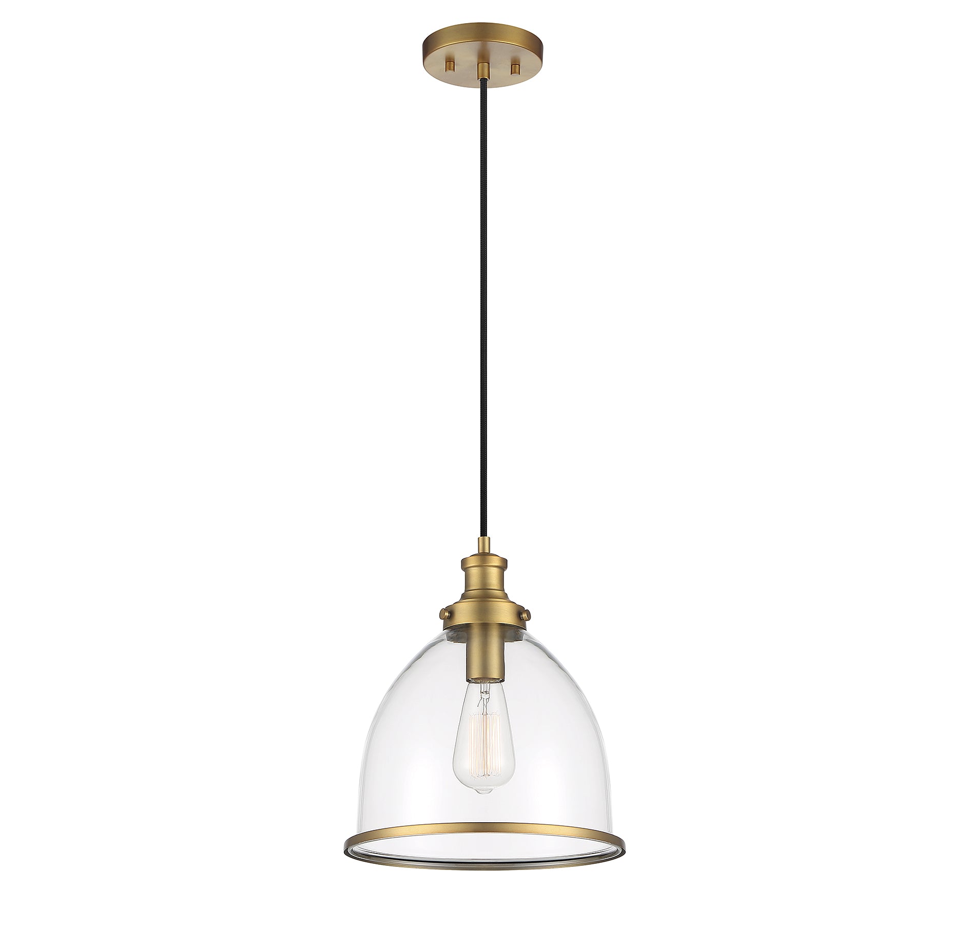 MERIDIAN, VINTAGE MID-CENTURY MODERN NATURAL BRASS PENDANT, PENDANT LIGHT