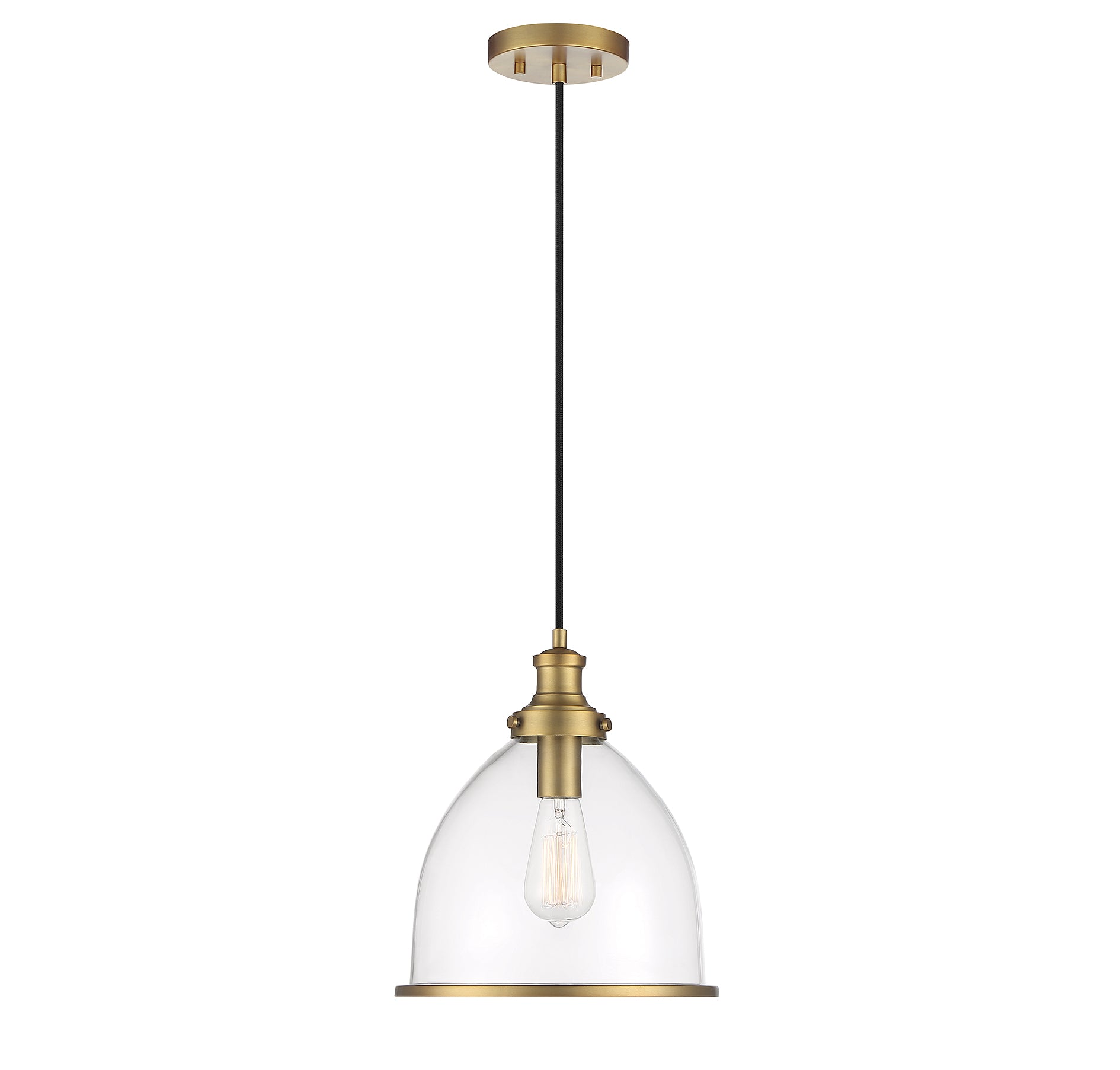 MERIDIAN, VINTAGE MID-CENTURY MODERN NATURAL BRASS PENDANT, PENDANT LIGHT