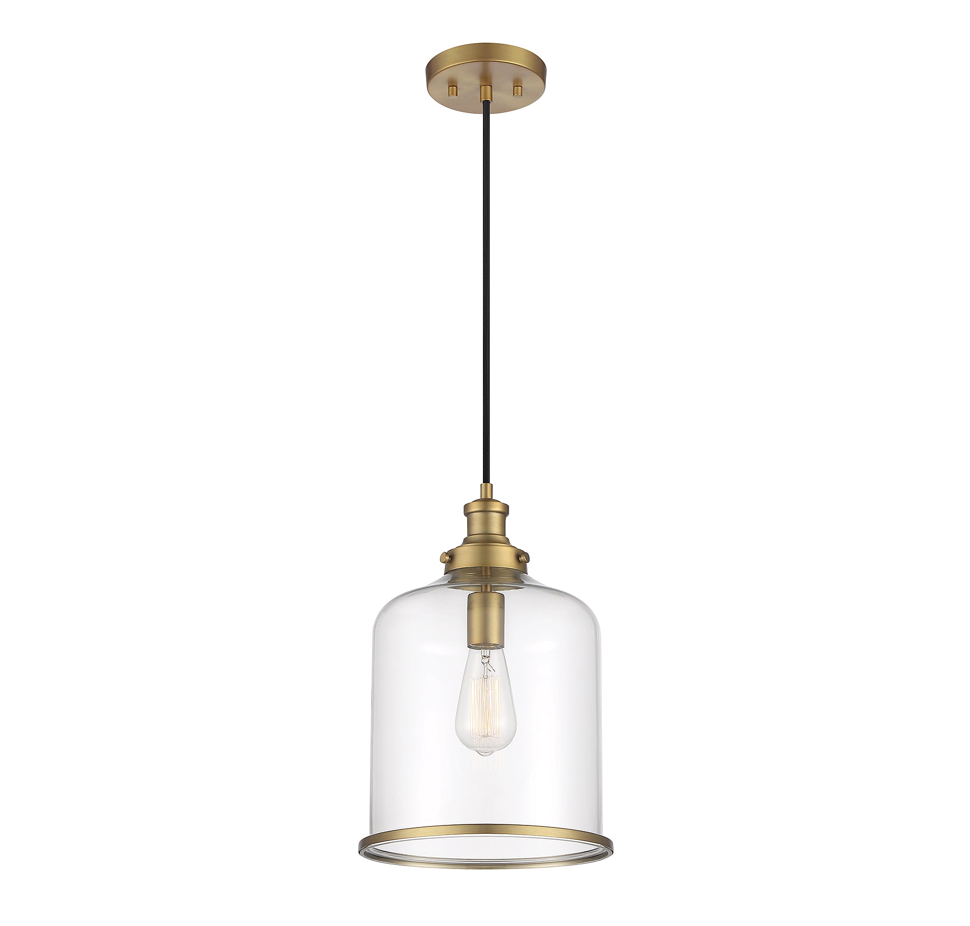 MERIDIAN, VINTAGE MID-CENTURY MODERN NATURAL BRASS PENDANT, PENDANT LIGHT