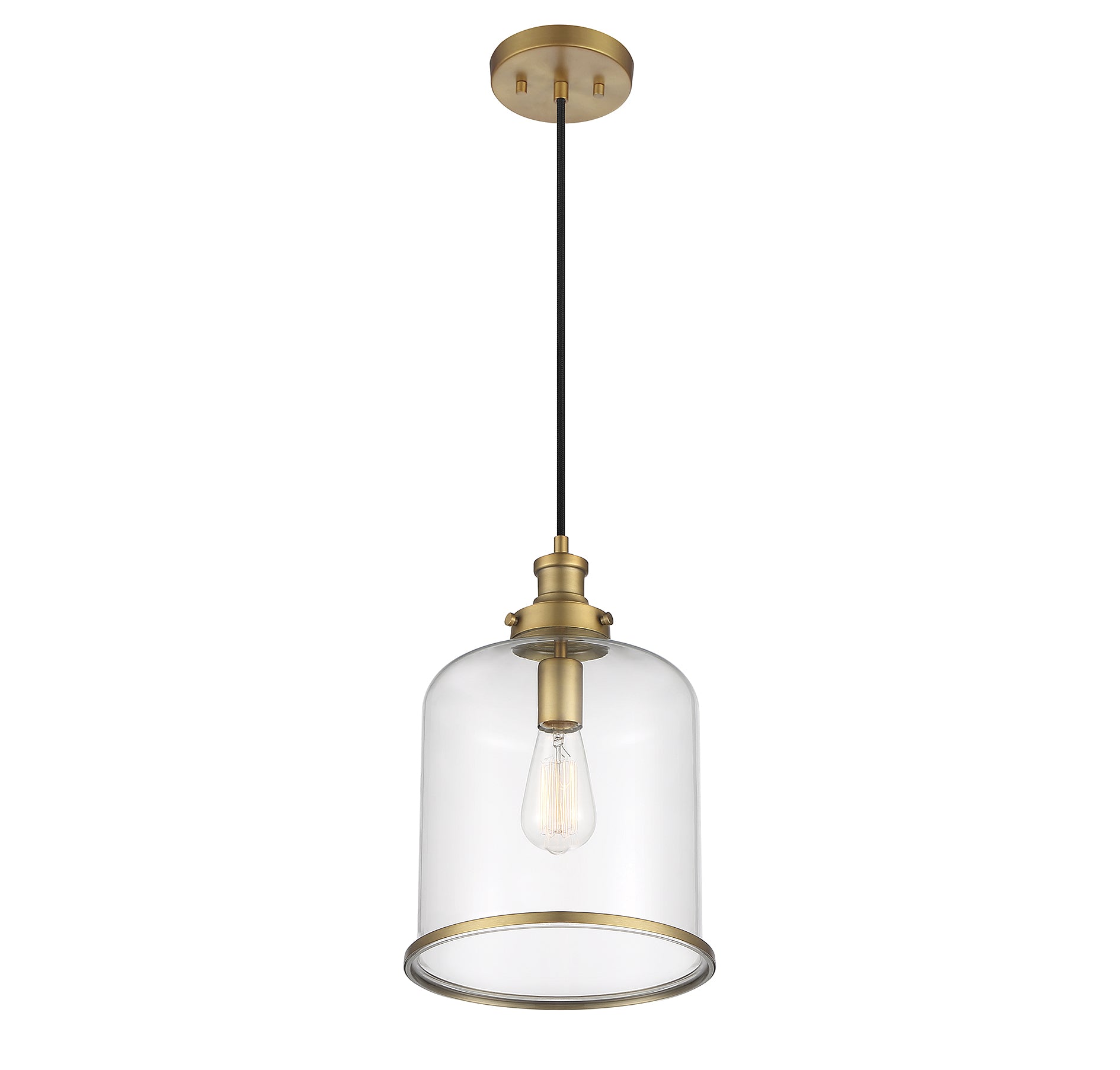 MERIDIAN, VINTAGE MID-CENTURY MODERN NATURAL BRASS PENDANT, PENDANT LIGHT