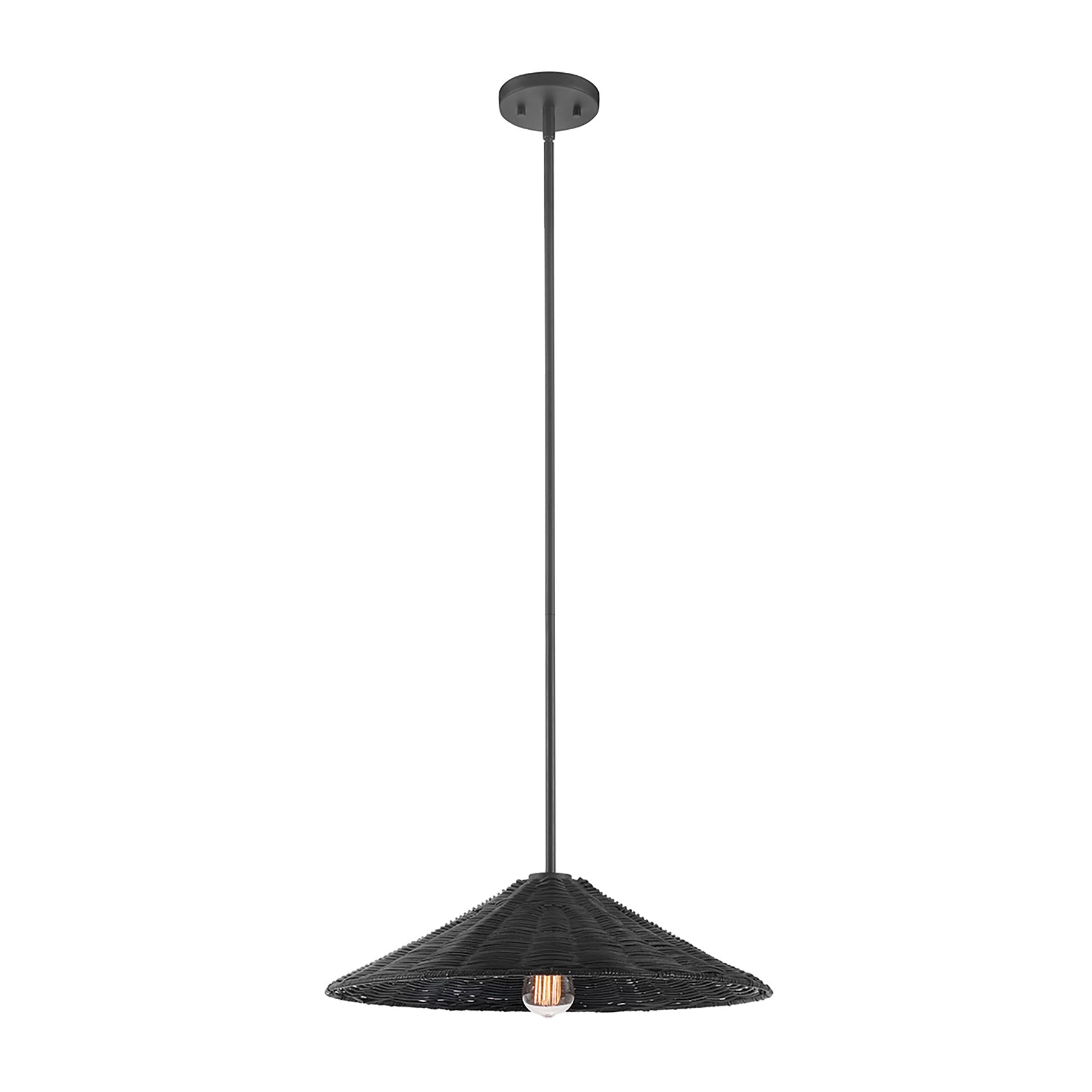 MERIDIAN, BOHEMIAN MID-CENTURY MODERN MATTE BLACK PENDANT, PENDANT LIGHT