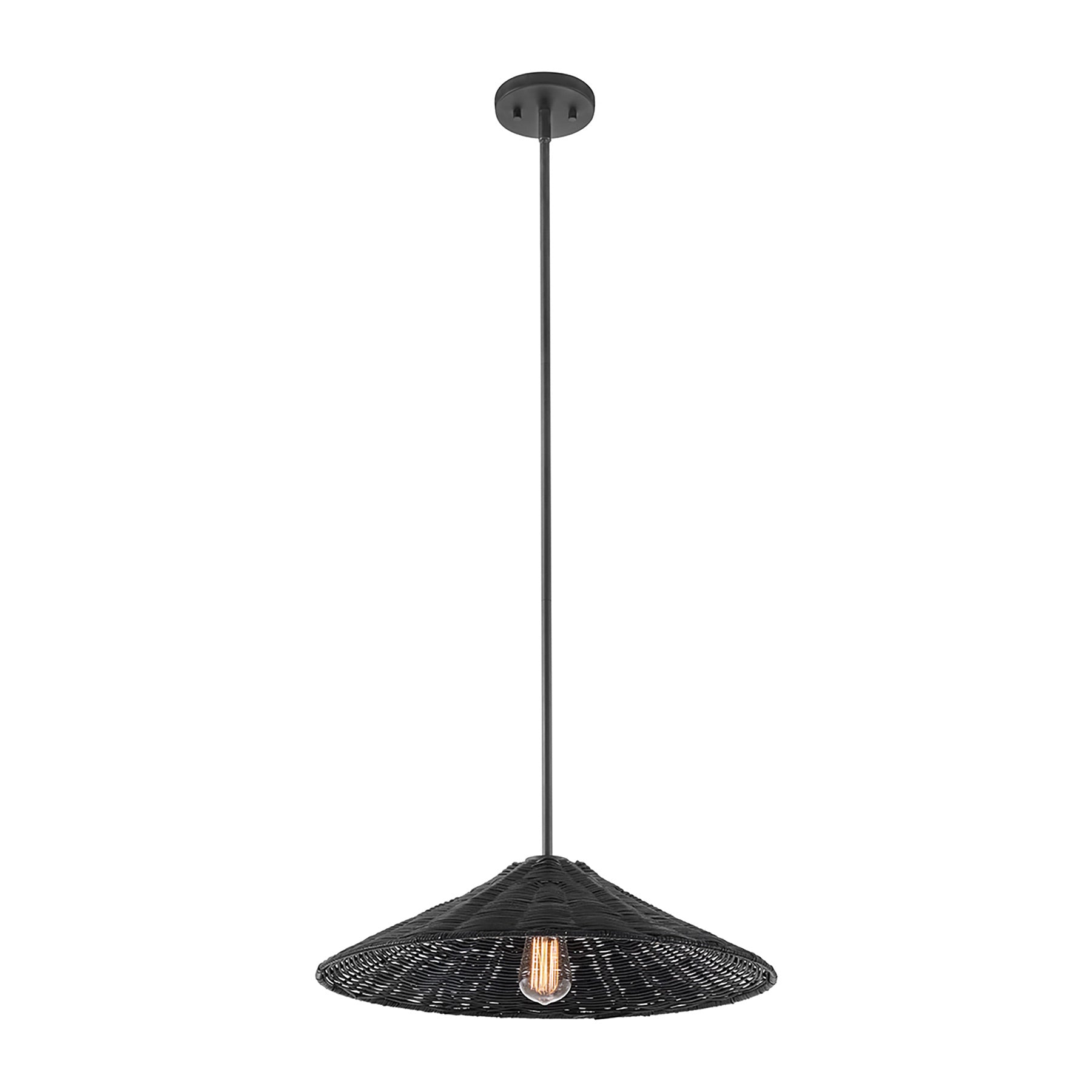 MERIDIAN, BOHEMIAN MID-CENTURY MODERN MATTE BLACK PENDANT, PENDANT LIGHT