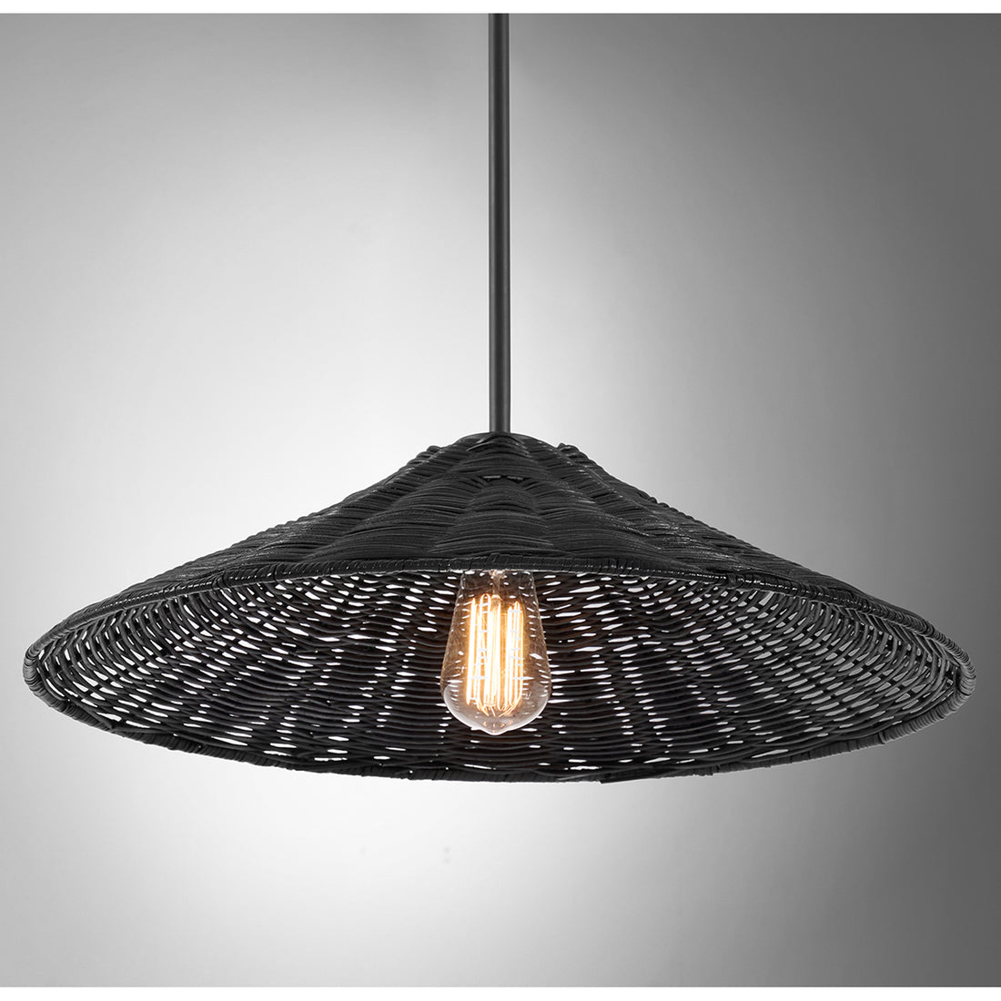 MERIDIAN, BOHEMIAN MID-CENTURY MODERN MATTE BLACK PENDANT, PENDANT LIGHT