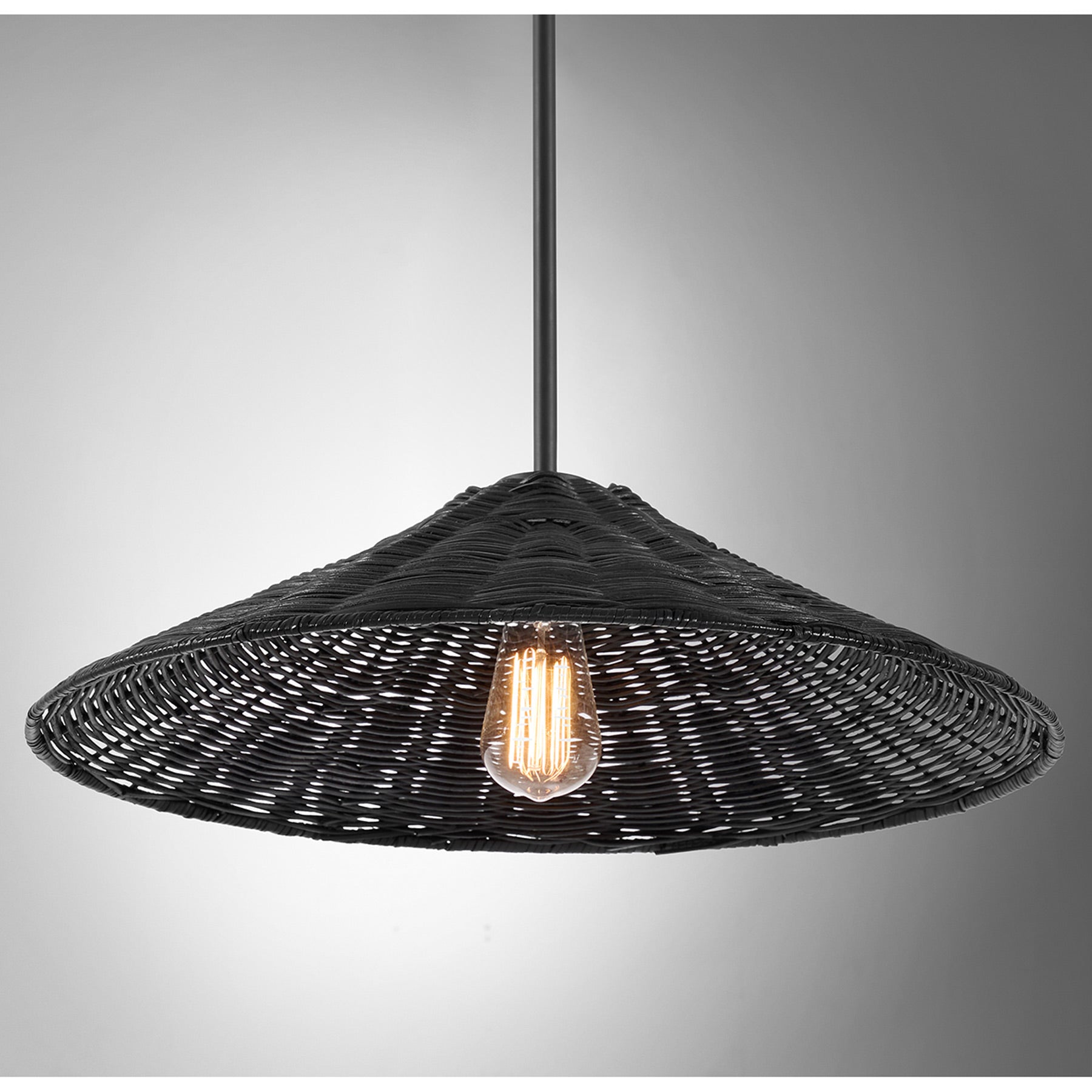MERIDIAN, BOHEMIAN MID-CENTURY MODERN MATTE BLACK PENDANT, PENDANT LIGHT